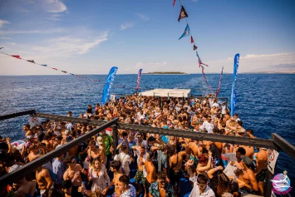 guests toasting on deck