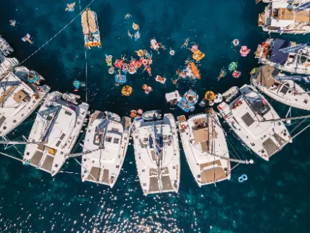 the yacht at sea