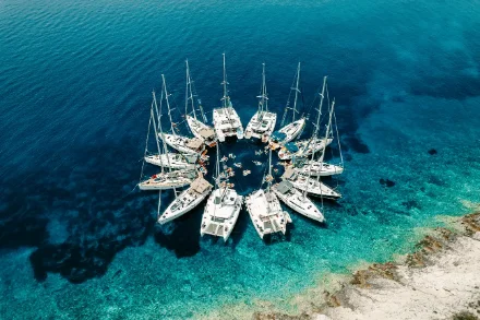 the yacht at sea
